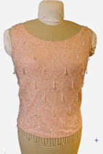Vintage Sequin/Beaded Top Back Zip Sleeveless