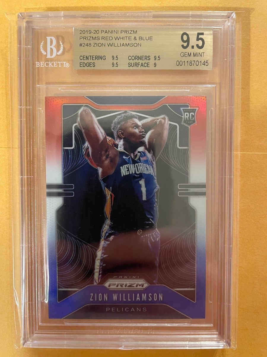 2019-20 Panini Prizm Red White Blue #248 Zion Williamson RC Rookie