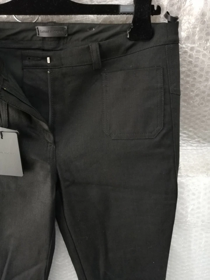 CoSTUME NATIONAL -  PANTALONI NERO DONNA  - MADE IN ITALY - TG 38 - Imagen 4 de 4