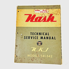 Old Nash Technical Service Manual 541542parts List Vintage Cars Automobiles Nk1