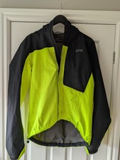 GORE GORE-TEX Waterproof Hooded Cycling Jacket Men’s M Yellow/Black Zip