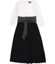 Ralph Lauren Womens Paneled Jersey Midi Dress, whiteblackgray, 4