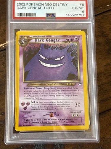 2002 POKEMON NEO DESTINY #6 DARK GENGAR-HOLO PSA 6