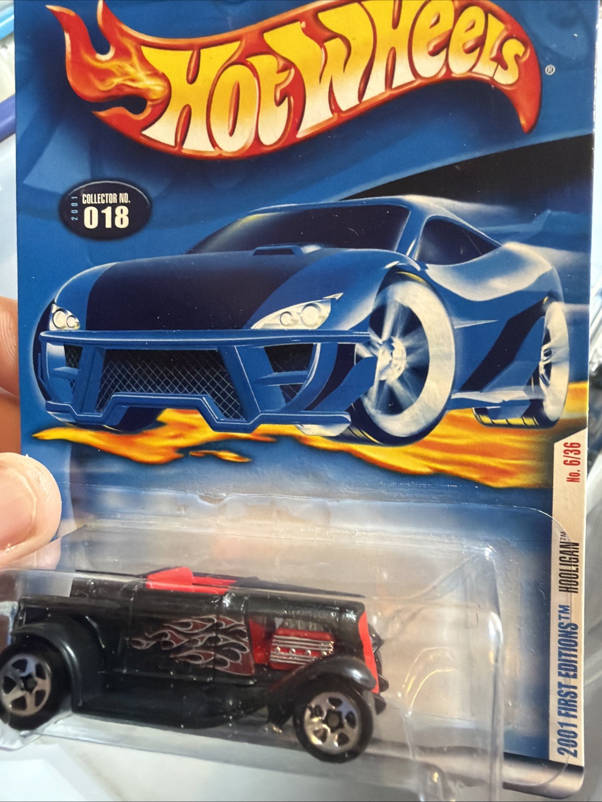 Hot Wheels ~ 2001 First Editions ~ Hooligan ~ No. 6 of 36 Collector No. 018 