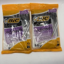 2 BIC Cristal Xtra Smooth Ballpoint Pen, Medium Point (1.0mm), Black, 10-Count