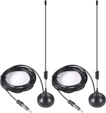 2pcs Universal Car Stereo Antenna - Fm Am Radio Antenna With Magnetic Base For