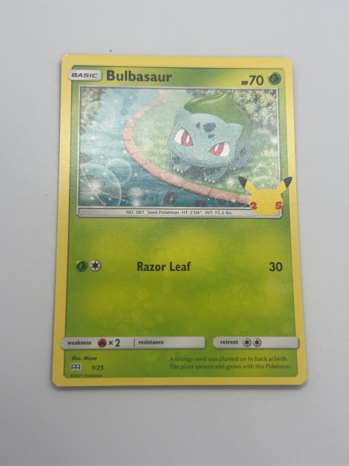 Bulbasaur 1/25 Pokemon Card McDonald's 25th Anniversary Promo 2021