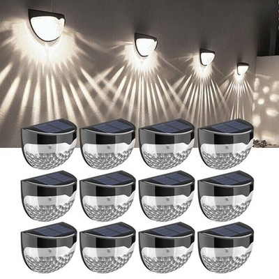 4-12PCS Solar Powered LED Wall Lights Door Fence Light Outdoor Garden Lamp Light
