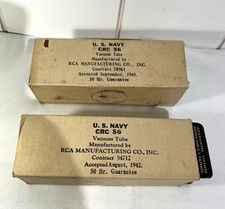 WWII U.S. Navy CRC-56 Vacuum Tube Lot (2) &ndash; RCA &ndash; 1941 & 1942 Contracts &ndash; NOS