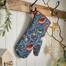 Gauntlet Oven Glove Ulster Weavers 12 Days of Christmas 100% Cotton Blue