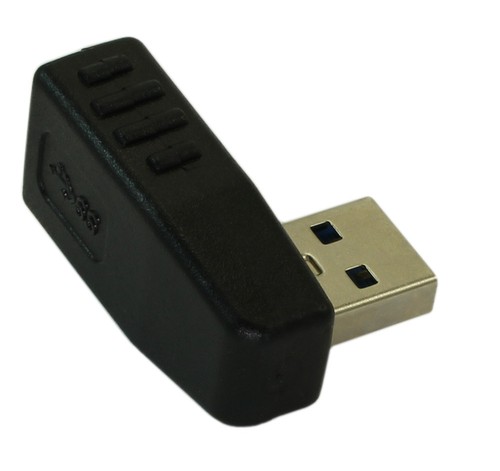 USB 3.2 Gen 1 LEFT Facing A Male to A Female 90 Degree Right Angle Adapter - Picture 2 of 3