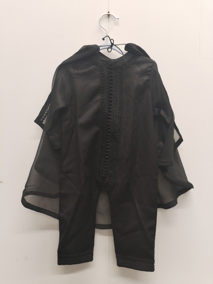 Exclusive Moroccan Jumpsuit cape- 1-3 months Baby- Black Eid