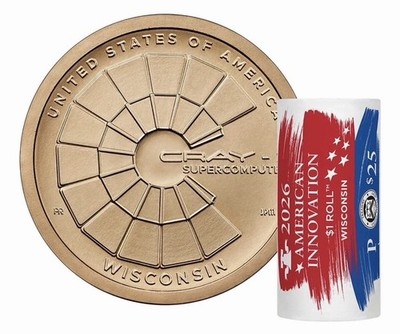 2026 P Cray-1 Computer Wisconsin Innovation Dollar 25$ Roll