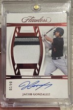2024 Panini Flawless Patch Autograph Jacob Gonzalez #PPA-JG Ruby /20 AU, MEM, RC