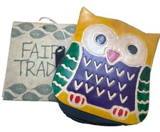 Fair Trade Owl Coin Purse Shantiniketan Leather