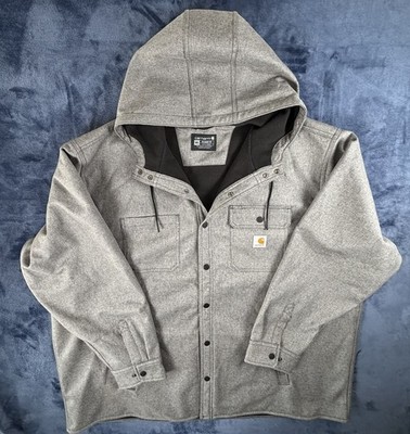 Carhartt Rain Defender Hooded Jacket Men's 4XL Black Heather Heavyweight TJ5022M