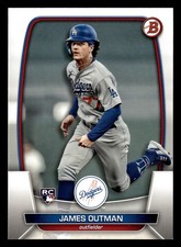 James Outman 2023 Bowman #13 Los Angeles Dodgers ROOKIE Free Shipping