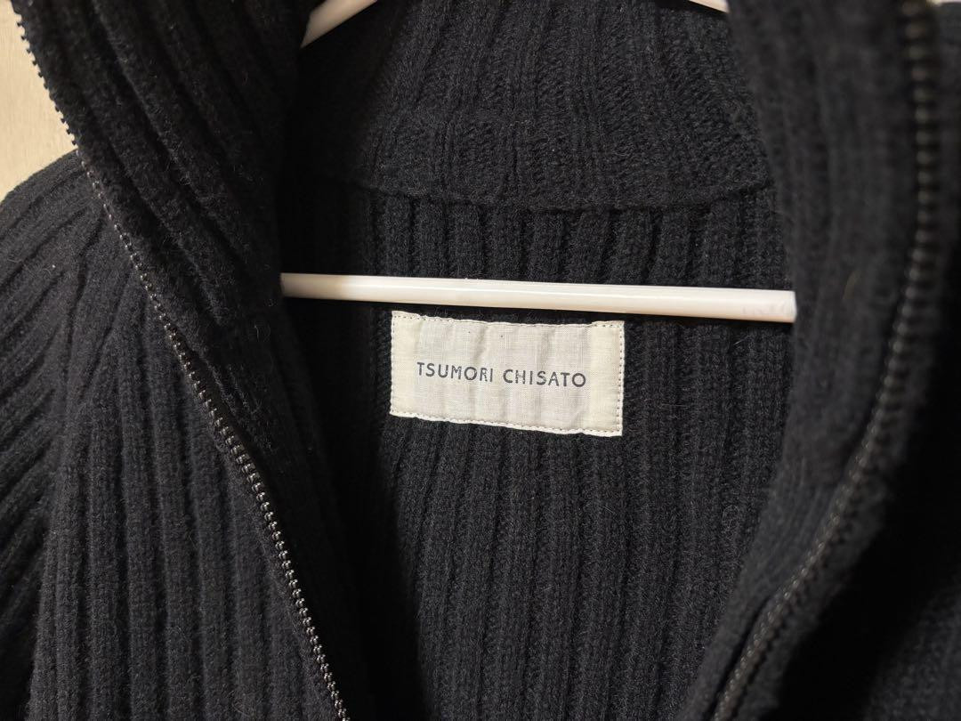 TSUMORI CHISATO High-neck ribbed top black wool | eBay