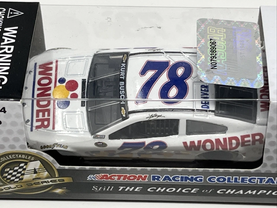 Chevrolet Wonder Bread 1:64 acción NASCAR diecast Kurt Busch #78 2013 raro Foto 2 de 4
