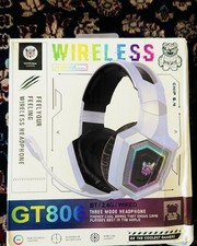 Onikuma GT806 Wireless/Wired Gaming Headset RGB Lighting Boom Mic White
