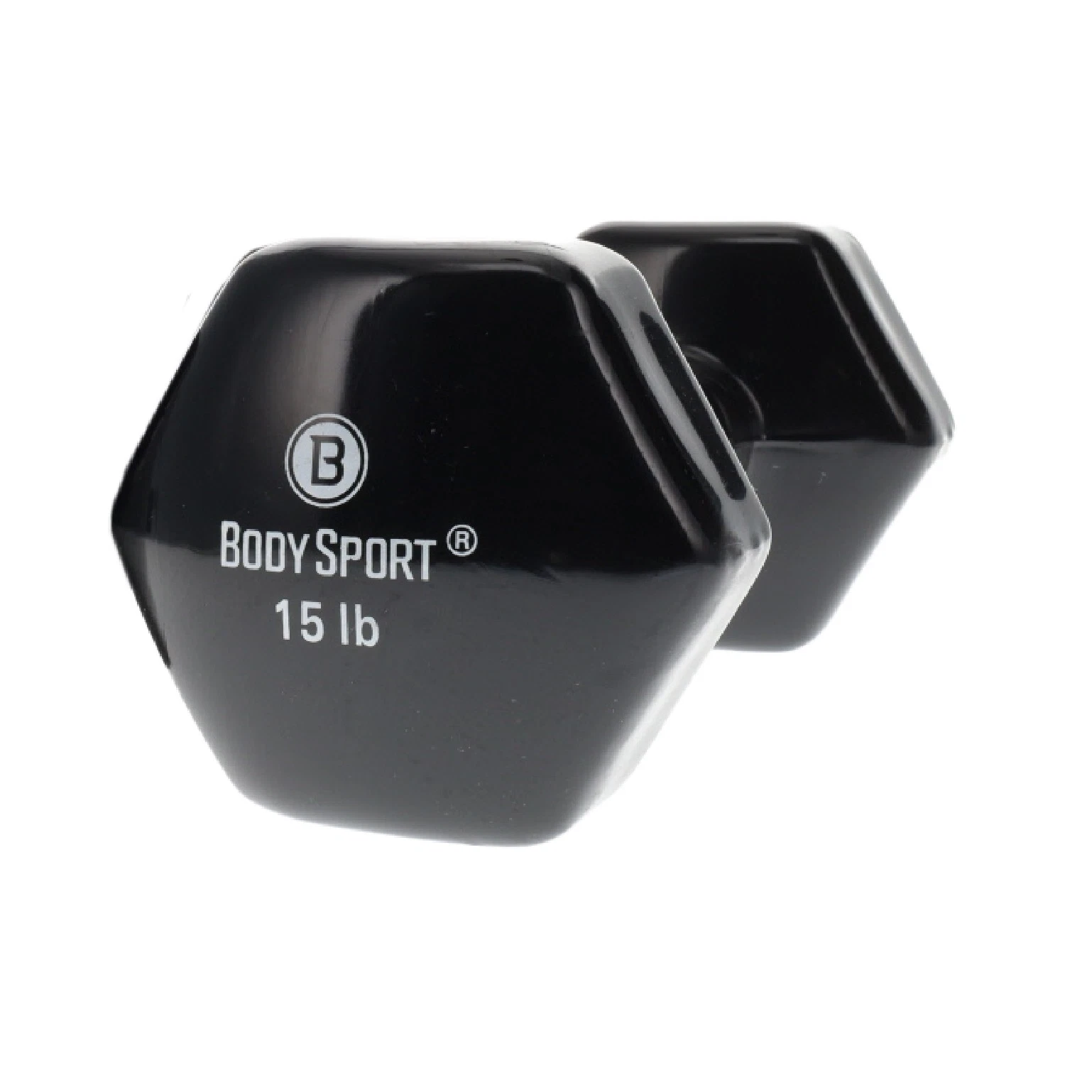 Body Sport Vinyl Coated Dumbbell – Exercises – Strength Training - 15 lb