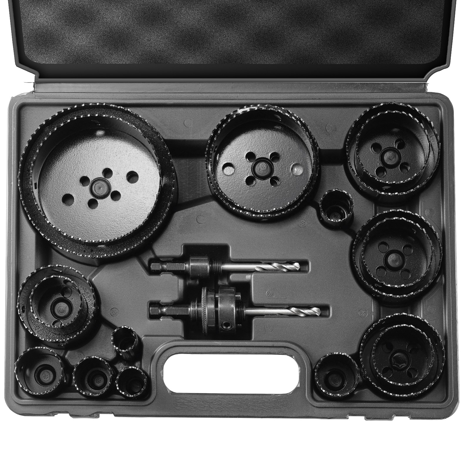 VEVOR Hole Saw Kit 18 PCS Saw Blades 6 Drill Bits 1 Hex Wrench Case Bi Metal M42