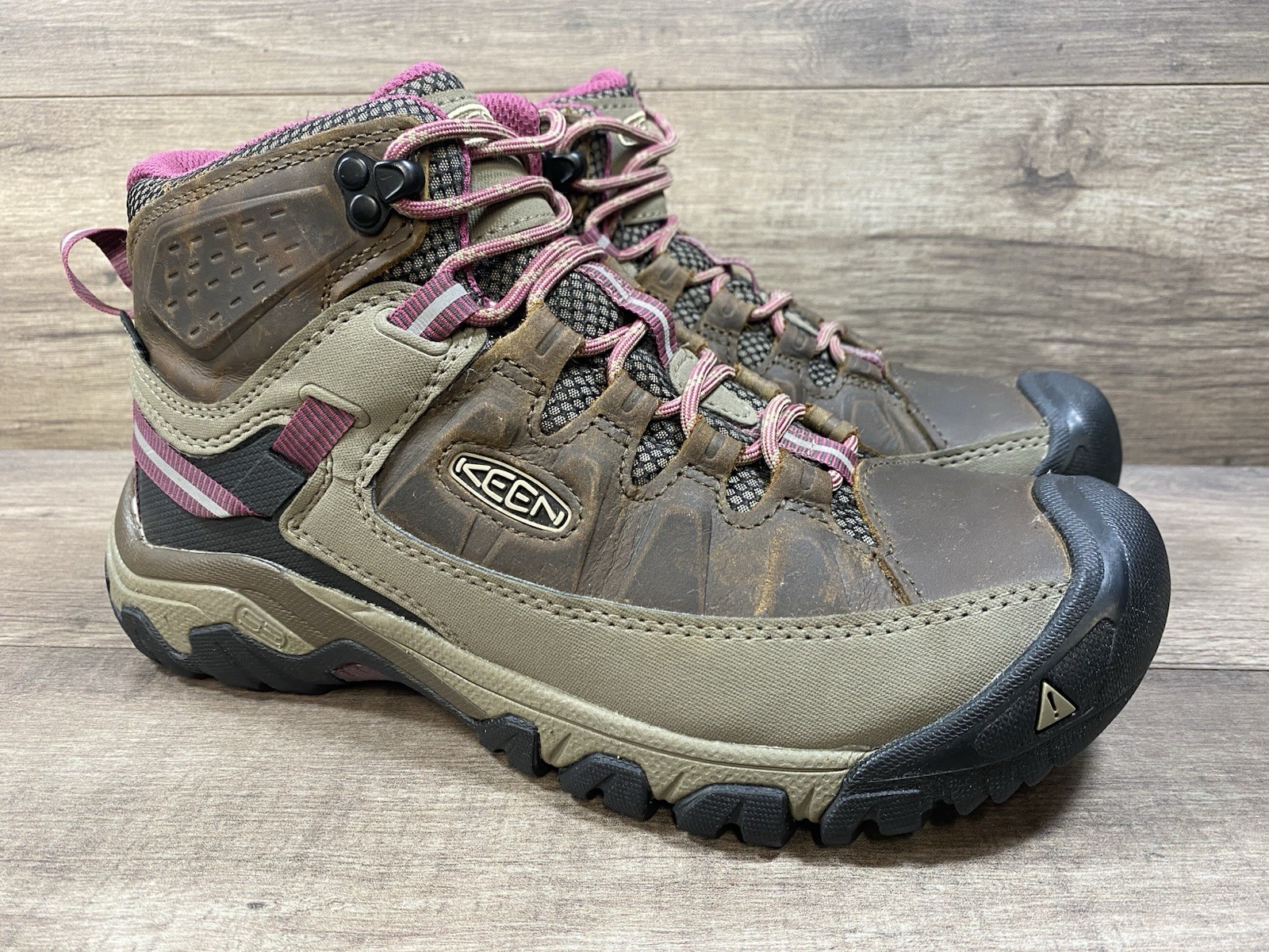 Stivali da trekking Keen scarpe medie impermeabili scarpe in pelle marrone da donna taglia 9 5