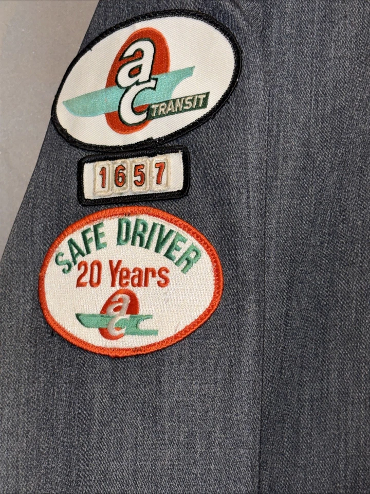 Vintage AC Transit Jacket Mens 44R Black Uniform Operator Bus Driver - Image 2 of 4