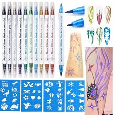 Temporary Tattoo Markers for Skin, 10 Body Markers Make Bold and Fine Lines, Tat