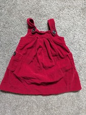 Vintage Baby Gap Red Corduroy Jumper Baby Girl Dress Size 12-18 Months Holiday