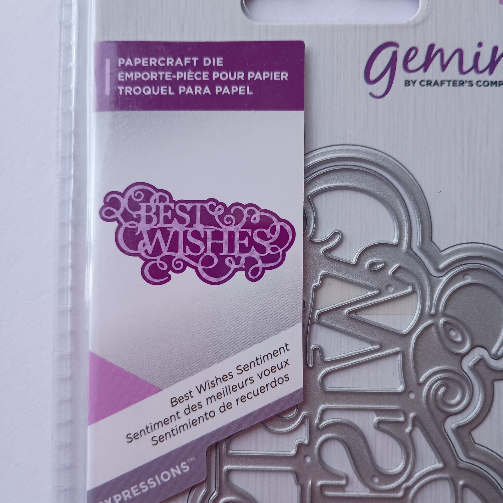 Gemini Die Set Best Wishes Sentiment 2 Dies Expressions Crafter's Companion Rare