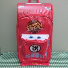 2011 Disney Pixar Cars Lightning McQueen Rolling Luggage Suitcase - ROUGH SHAPE