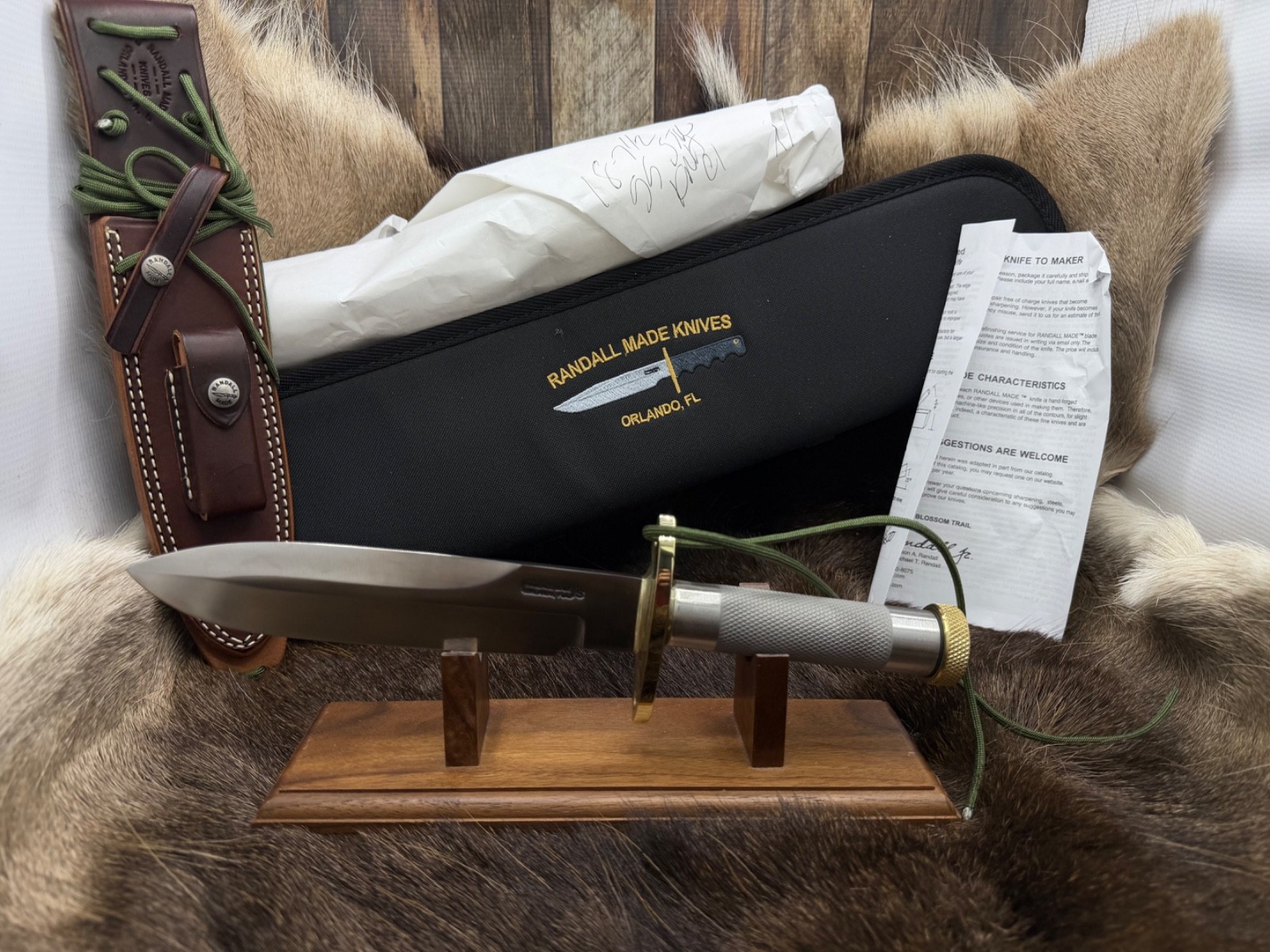 Randall Model 18-7 1/2 Stainless Steel With Leather Sheath Mint Butcher Paper