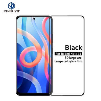 PINWUYO 9H 3D Curved Tempered Glass Screen Protector for Xiaomi Redmi Note 11