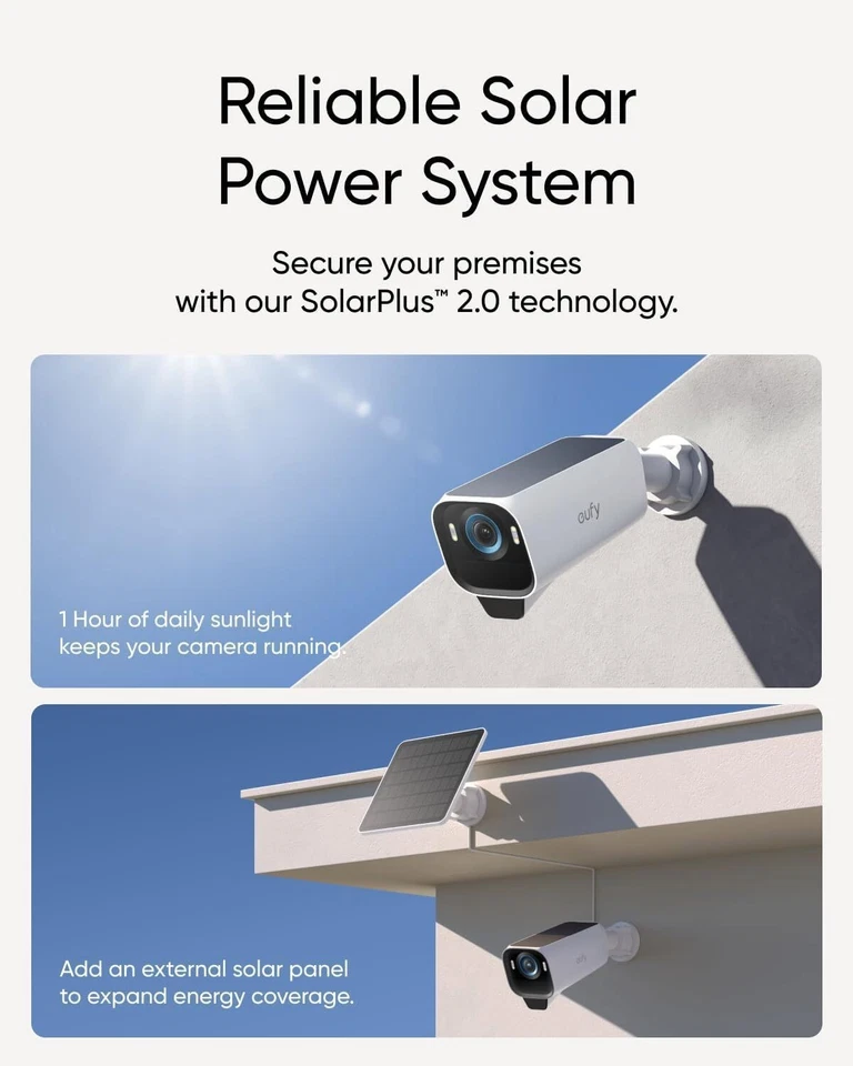 eufy eufyCam S3 Pro 4K Solar Cameras Wireless Security Kit MaxColor Night Vision - Image 4 of 4