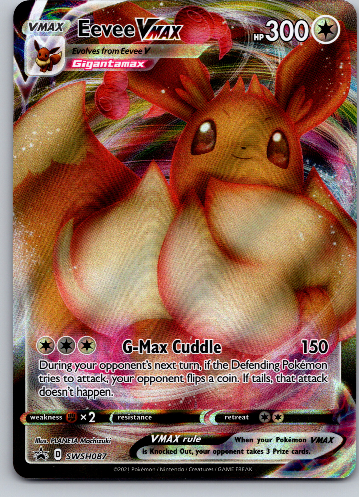 2021 Pokémon Eevee VMAX SWSH087 Black Star Promo Holo English NM