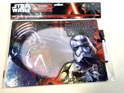 Star Wars The Force Awakens Dry Erase Message Board Disney w/Marker New Sealed