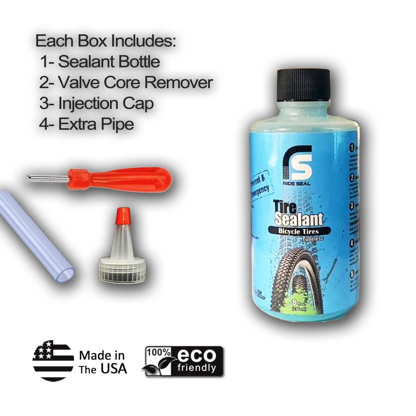 Ride Seal Bicycle E-Bike Tubeless Tire Sealant 8oz Prevent & Emergency Anti Flat