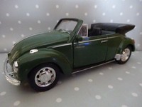 Vw KäFer Cabrio Oldtimer DunkelgrüN Modelauto Ca.12Cm *Neu* 1/32-34