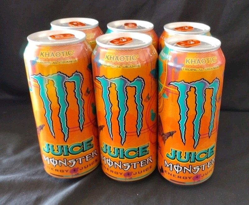 SPR  RARE 6-Pack Monster Khaotic ENERGY JUICE DRINK 16 oz TROPICAL ORANGE HOT🔥