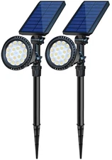 Solar Spot Lights Outdoor, 18 Bright Solar Powered Lights Outdoor Waterproof ...