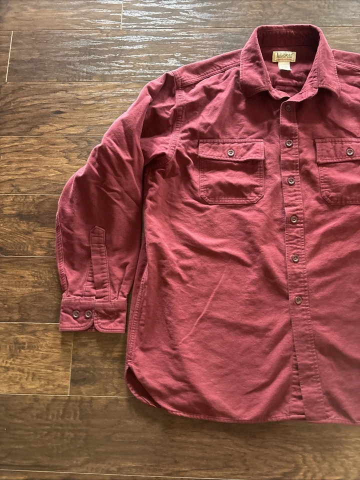 LL Bean Chamois Flannel Shirt Men XL Reg Traditional Fit Dark Red Outdoors - Image 2 of 4