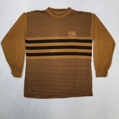 VTG Trutus Biancarfa Men's Brown Black Striped Eagle Counter Attack Pullover L