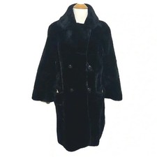 Vintage 1970/80s black Coat faux fur double breasted heavyweight elegant classic