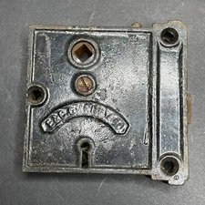 Antique c1888 Door Knob Mechanism Hardware Handle Forged Steel E & C Gurney X06