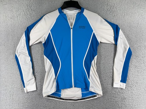 Gore Wear Cycling Jersey Medium Blue SLIM Long Sleeve Full Zip Polyester Sloxyl