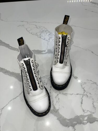 Dr MARTENS SINCLAIR Platform BOOTS Leather White Milled Nappa UK 4 EU 37 US 6 - Picture 2 of 18