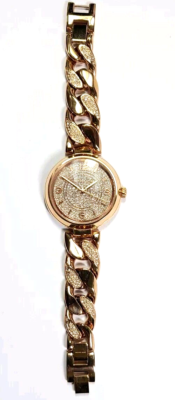 Michael Kors MK3635 37mm Rose Gold Colored Crystal Cuban  display picture 1