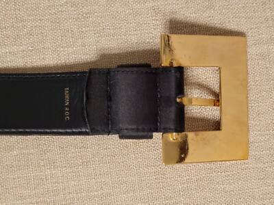 Anne Klein Black Belt with Square Buckle Anne Klein Square Oval Buckle Pants Belt | Belk main image 3