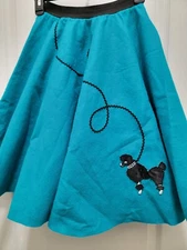  Poodle Skirt 50's Teal/Blue Felt  xs-small